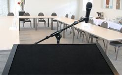 Modern equipment, including data projector and screen, sound system, white board and data point set up are available for your conference. 